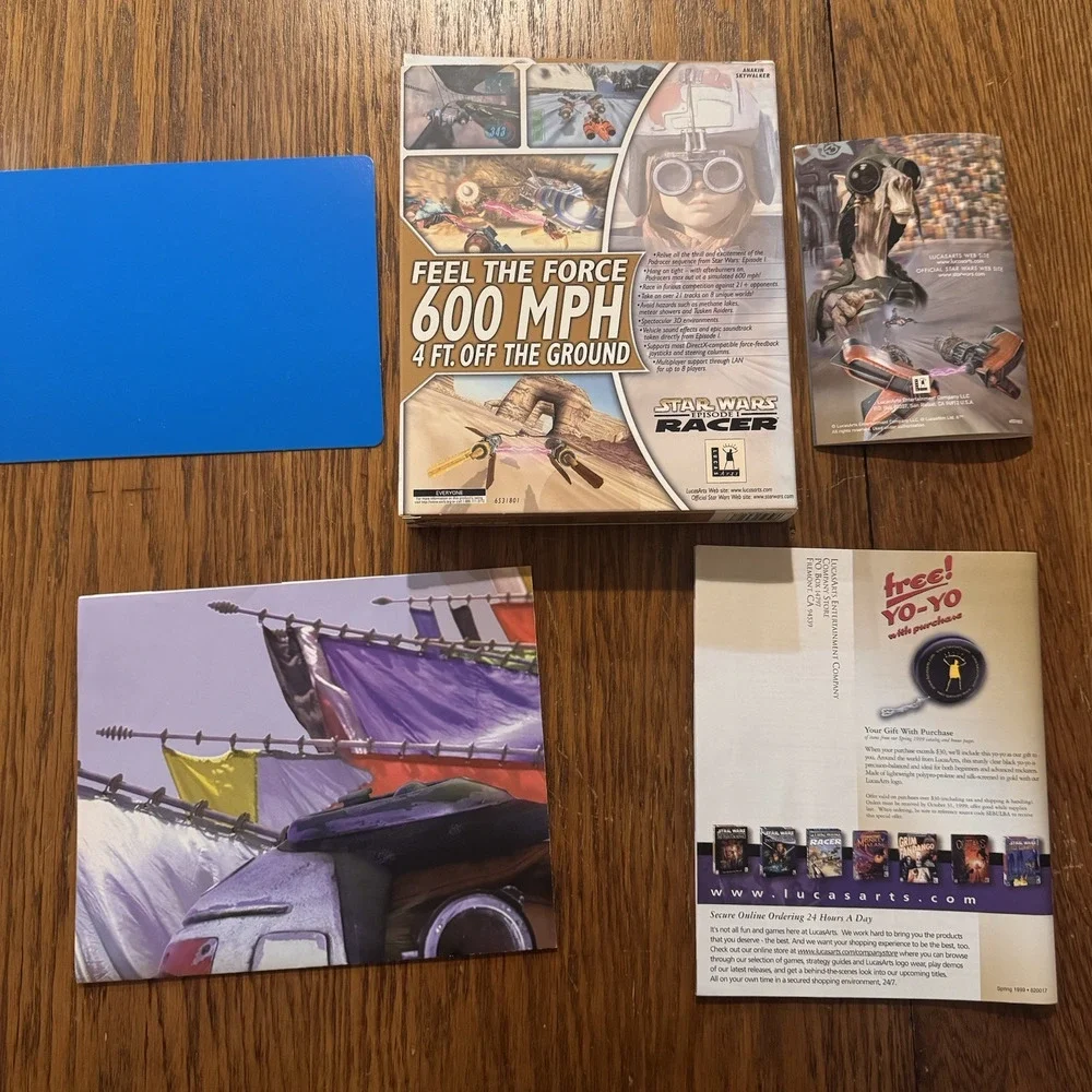 NO GAME Star Wars Episode 1: Racer Limited Edition Box Manual Poster Schematics